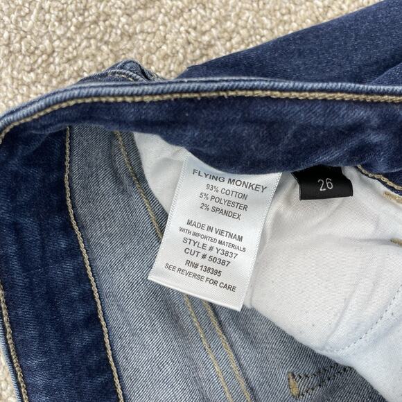 Flying Monkey Women Jeans Size 26 Blue Stretch 26" Inseam Dark Wash 64-10 - Picture 4 of 8